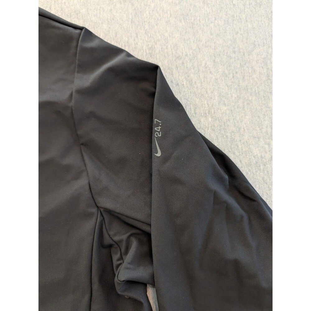 Nike Men's L Black Full Zip Jacket Stand Collar Logo Regular Dri-Fit Golf Casual - Picture 3 of 12